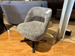 Draaifauteuil, zwarte poot, groengrijs